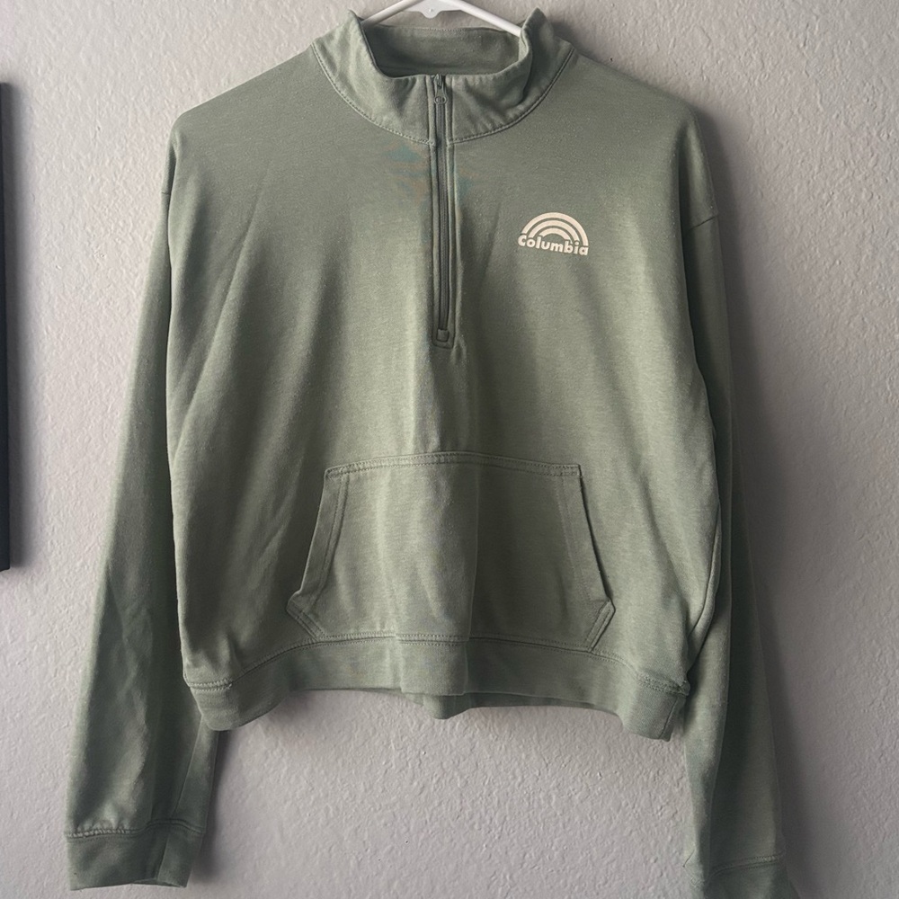 Columbia Women's Trek French Terry Half Zip Sweatshirt Top Omni Shade Size L